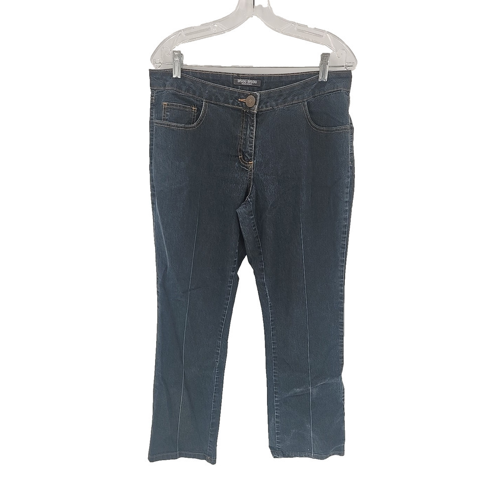 Womens Bisou Bisou Brand Straight Leg Denim Blue Jeans Size 12
